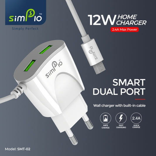 Ultra Fast Charger 2 In 1  Ports USB Charger White EU Standard Plug Mobile Phone Charging